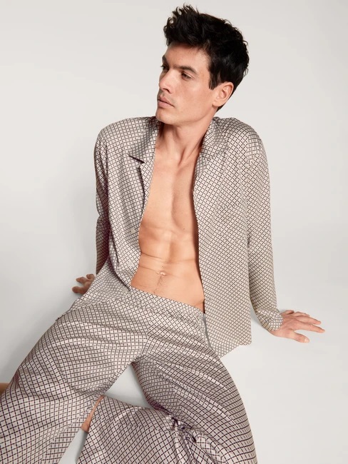 Pyjama long homme boutonné 100% coton CALIDA "Relax Selected" 40986 - Moonbeam 940
