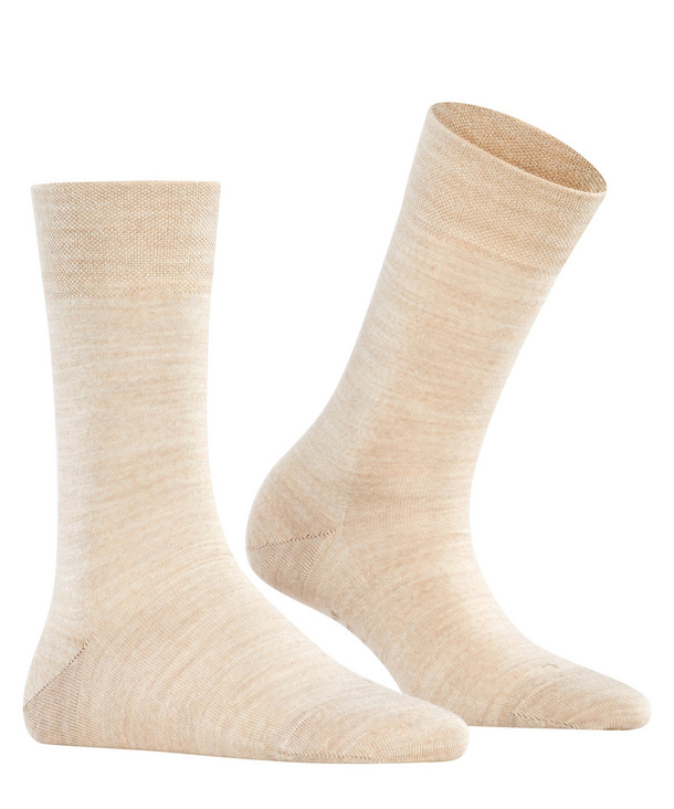 Chaussettes laine sans élastique dame FALKE "Berlin Sensitive" 46226 - Linen Mel. 4541