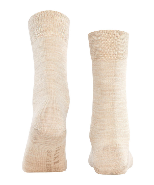 Chaussettes laine sans élastique dame FALKE "Berlin Sensitive" 46226 - Linen Mel. 4541