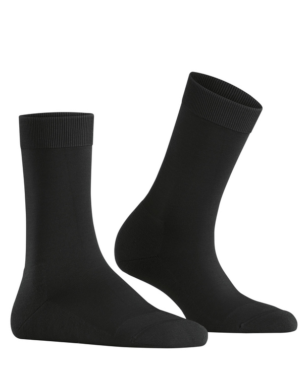 Chaussettes laine&lyocell dame FALKE "ClimaWool" 46484 - Black 3009