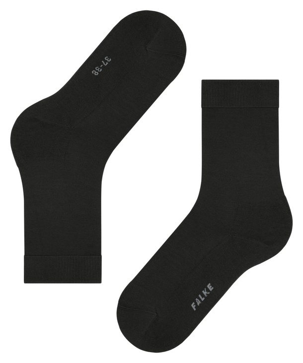 Chaussettes laine&lyocell dame FALKE "ClimaWool" 46484 - Black 3009