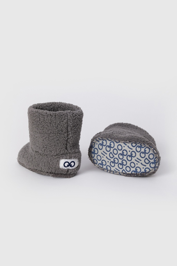 Pantoufles botte en polar WOODY 222-1-BOO-M - Bleu gris 806