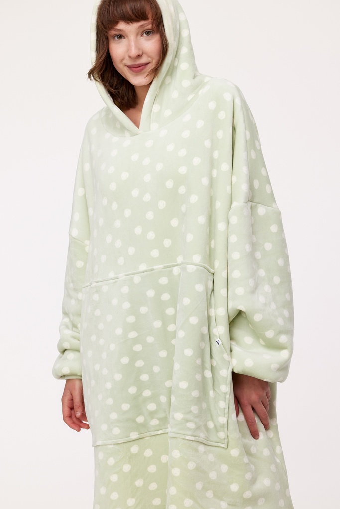 Sweat à capuche adulte en velours WOODY 232-12-YXL-V - Vert 957