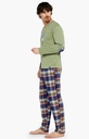 Pyjama long homme en pilou 100%coton bio ARTHUR "John" BOS - Marine RUGBH23