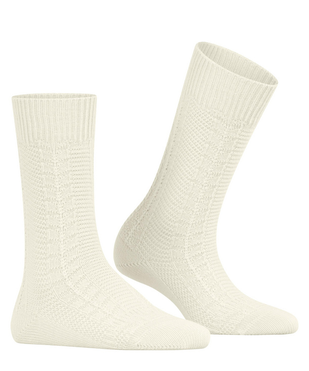 Chaussettes 75%laine dames FALKE "Melody" 46313 - Woolwhite 2060