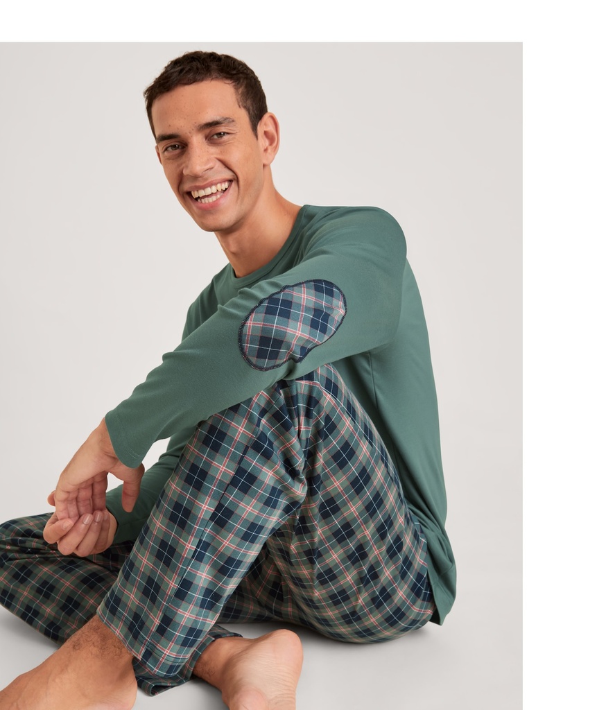 Pyjama long homme 100%coton CALIDA "Relax Comfy 4" 46062 - Dark Glen 549