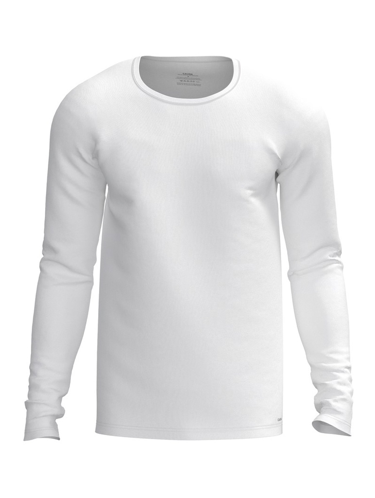 T-shirt homme manche longue 95% Coton CALIDA "Cotton Code" 15890 - Blanc 001