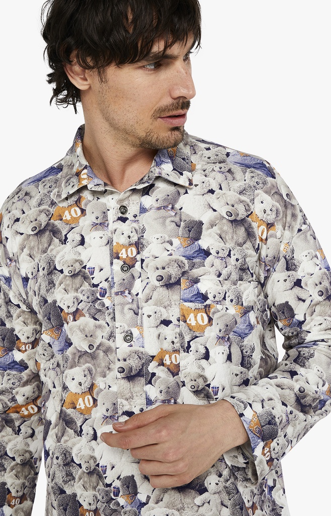 Chemise de nuit en pilou ARTHUR "Grand-Père" CGI - Noisette TEDDH23