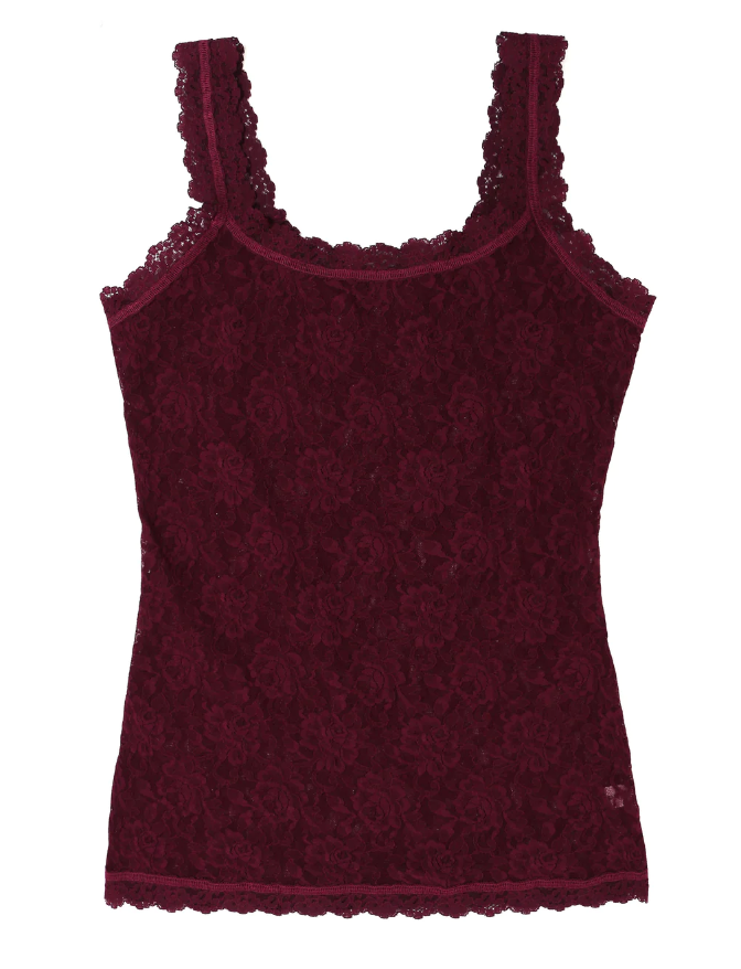 Top sans manches dentelle stretch HANKY PANKY "Classic Cami" 1390L - Dried Cherry DCHR