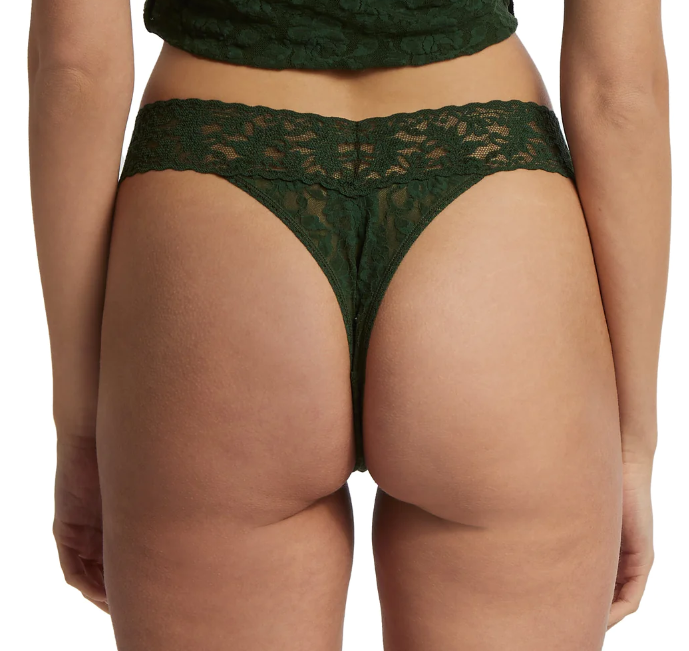 String dentelle stretch HANKY PANKY "Original Rise Thong" 4811P - Vines green VINE