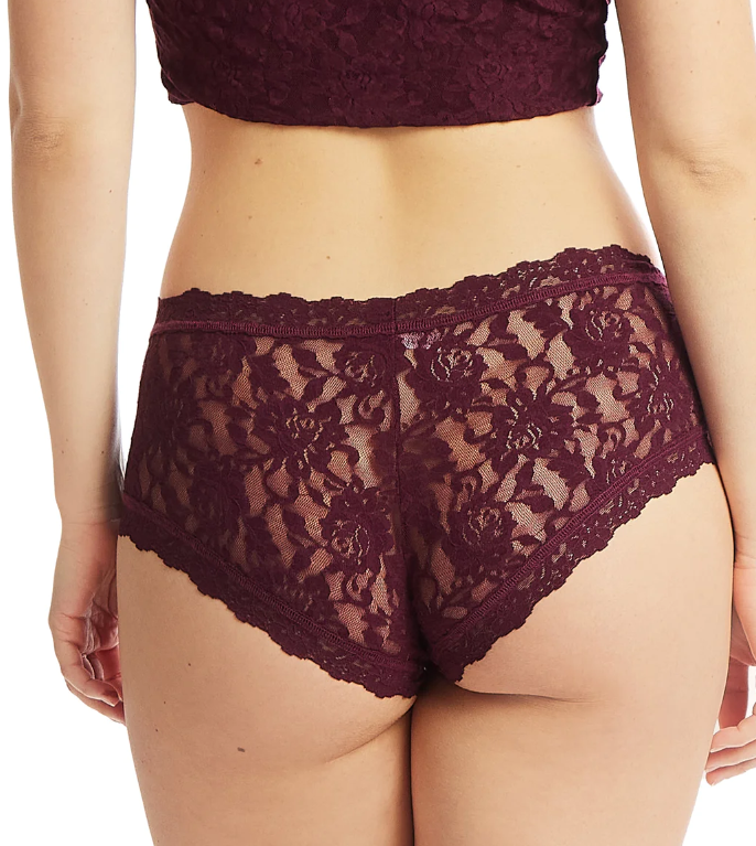 Shorty dentelle stretch HANKY PANKY "Boyshort" 4812P - Dried Cherry Red DCHR