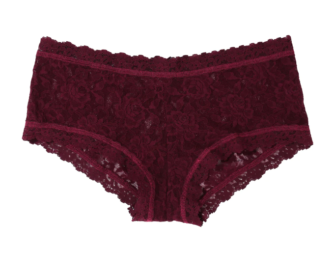 Shorty dentelle stretch HANKY PANKY "Boyshort" 4812P - Dried Cherry Red DCHR