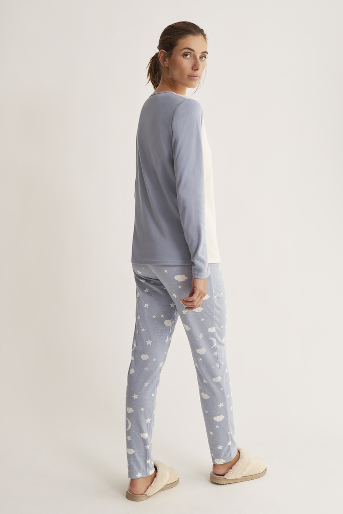 Duo Pyjama + Veste polar à tirette PROMISE N17083 - Bleu ciel 9BK