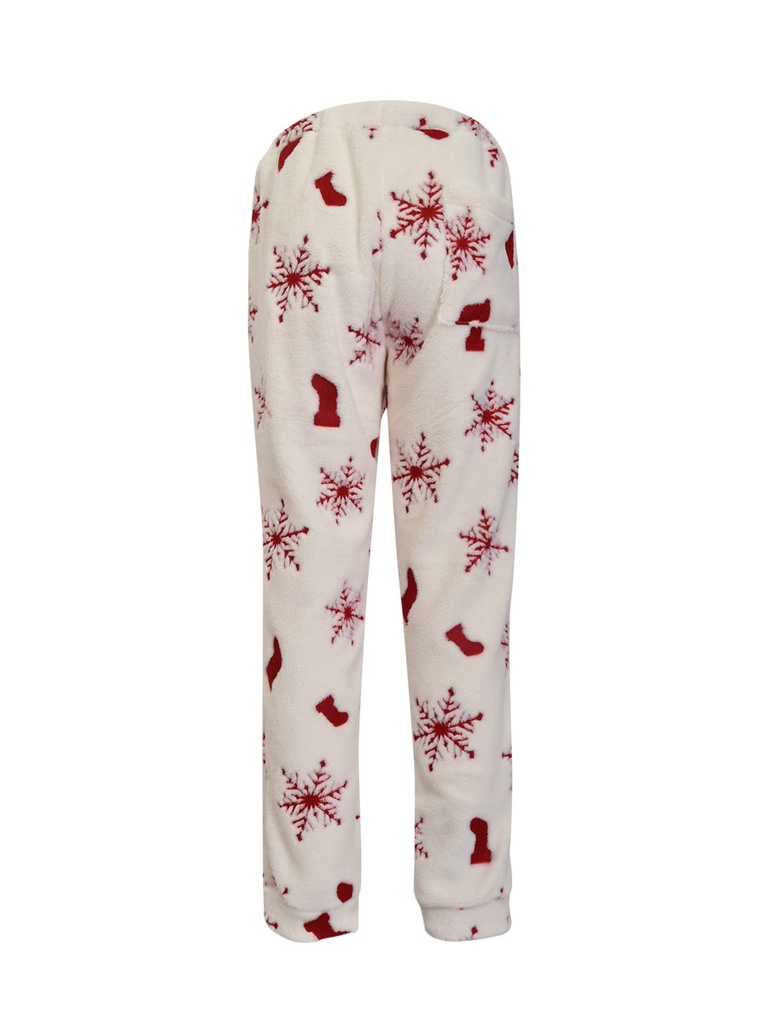 Pyjama long dame VERDISSIMA W3MCG12 - Blanc Motif Rouge