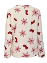 Pyjama long dame VERDISSIMA W3MCG12 - Blanc Motif Rouge