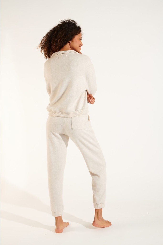 Jogging homewear en fleece BANANA MOON "Ginsky" Mesa & Aubrey - Crème LKZ61
