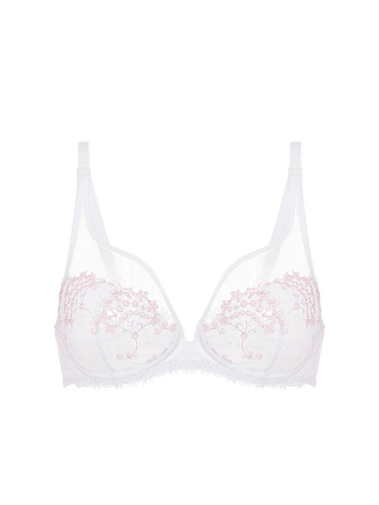 Soutien-gorge armature décolleté plongeant SIMONE PERELE "Wish" 12B319 - Blanc Cristal 009