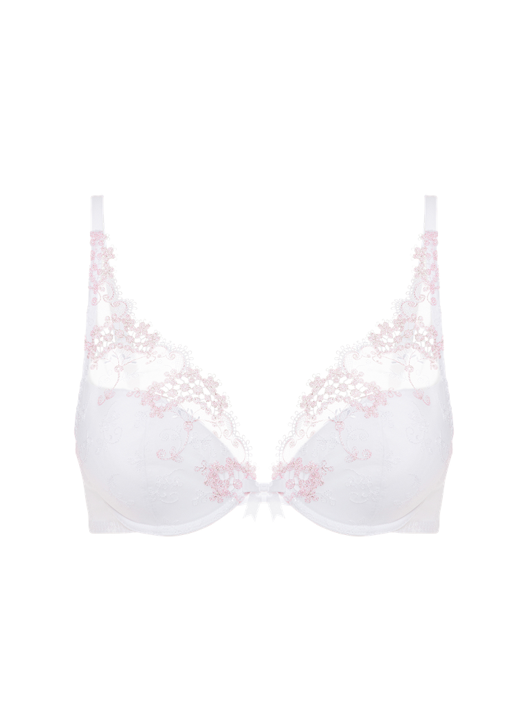 Soutien-gorge push-up triangle SIMONE PERELE "Wish" 12B347 - Blanc Cristal 009