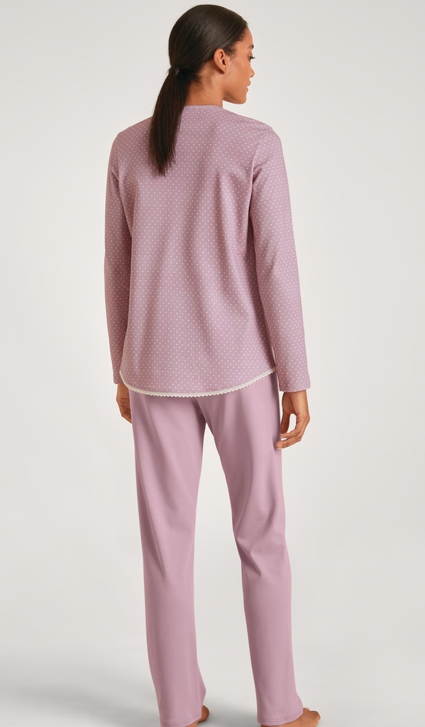 Pyjama dame longues manches CALIDA "Midnight Dreams" 42253 - Mauve Shadow 312