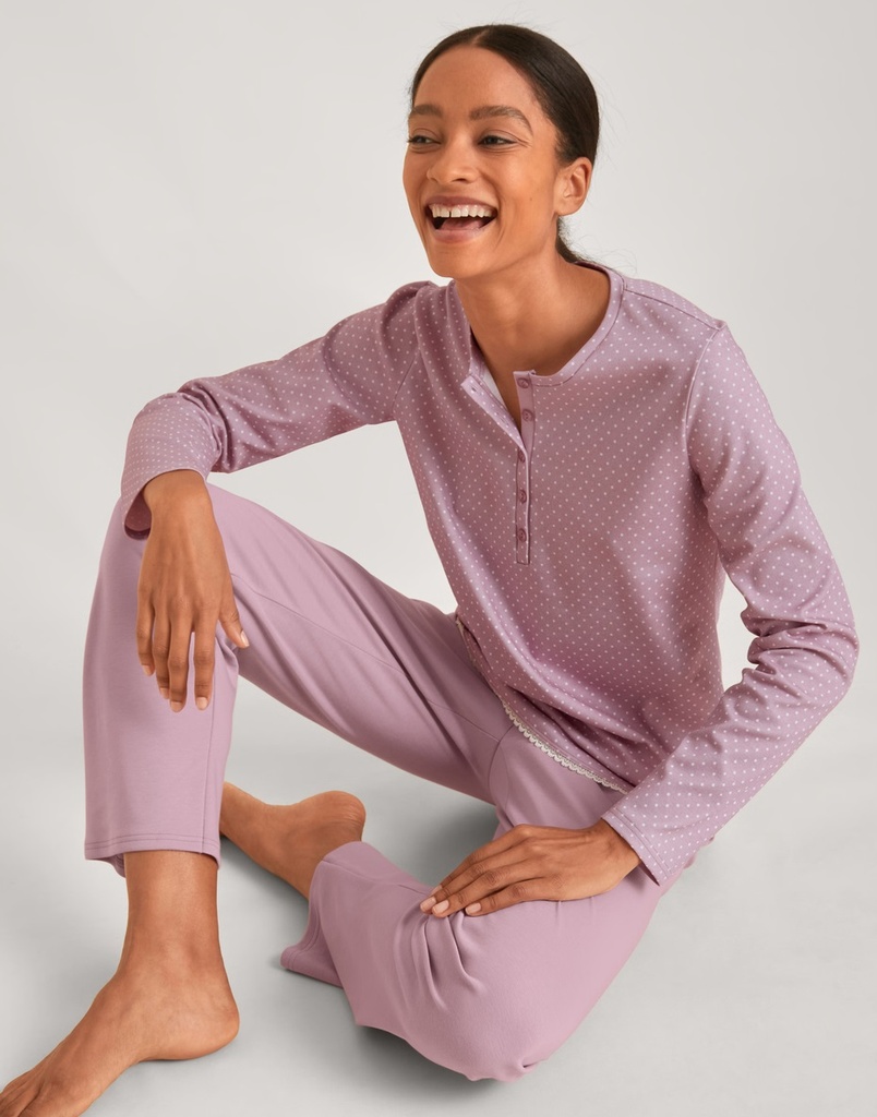 Pyjama dame longues manches CALIDA "Midnight Dreams" 42253 - Mauve Shadow 312