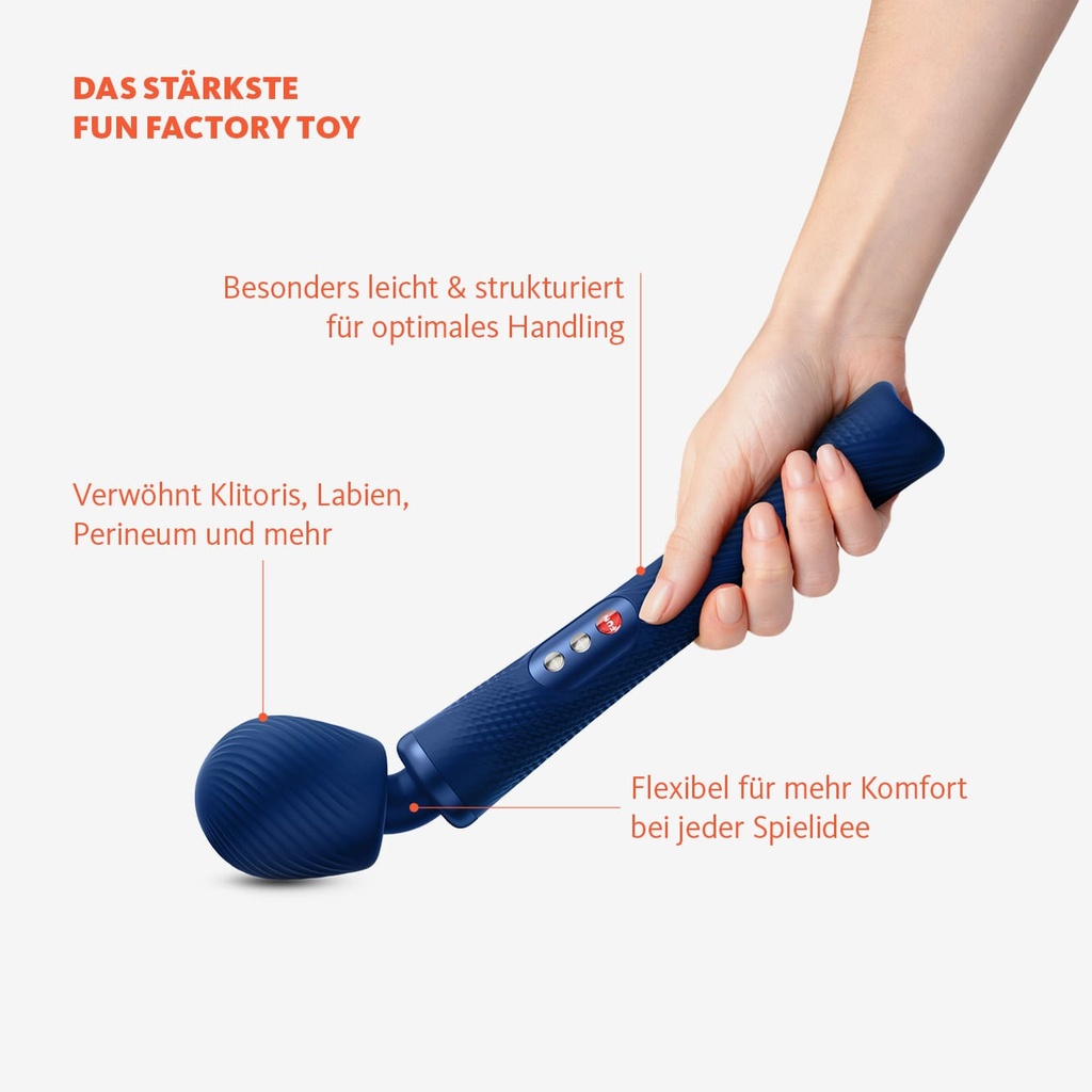 Baguette de massage corps & clitoris rechargeable FUN FACTORY "Vim Massager" - Bleu