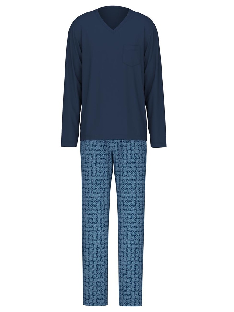 Pyjama long homme 100% coton CALIDA "Relax Streamline 2" 46482 - Insignia Blue 407
