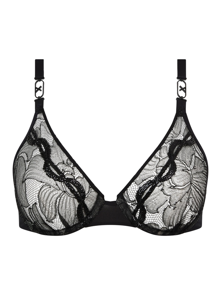 Soutien-gorge armaturé plongeant CHANTELLE "Xtravagant" C06GM - Noir 011