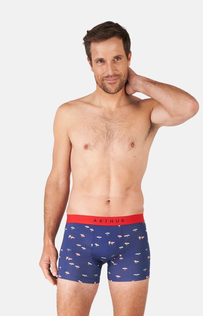 Boxer homme coton bio ARTHUR "Surf" MAC - Marine SURFE24