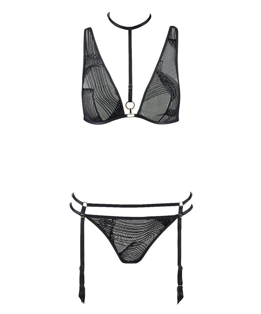 Ensemble lingerie sexy AUBADE "Boite à Désir" Heat wave P0801-1 - Noir