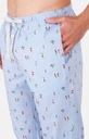 Pyjama long homme boutonné 100% coton en pilou ARTHUR PLC -  Bleu SURFE24