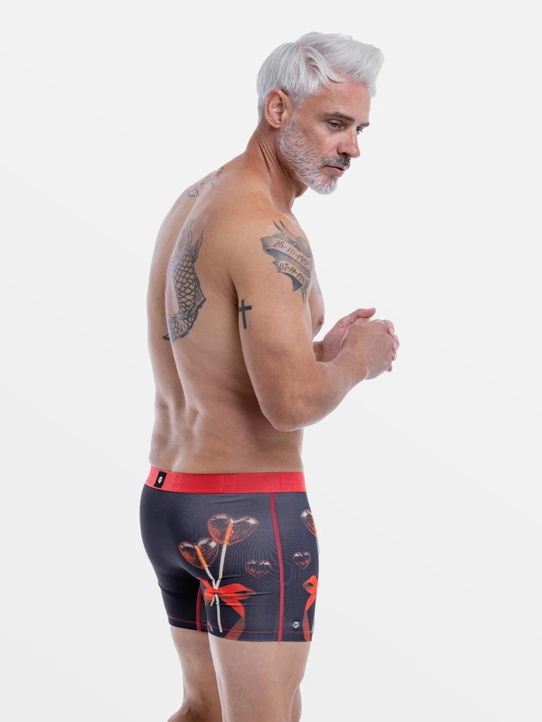 Boxer homme fantaisie microfibre avec maintien intérieur LOIC HENRY "Identity" KBI087X - Lollipop