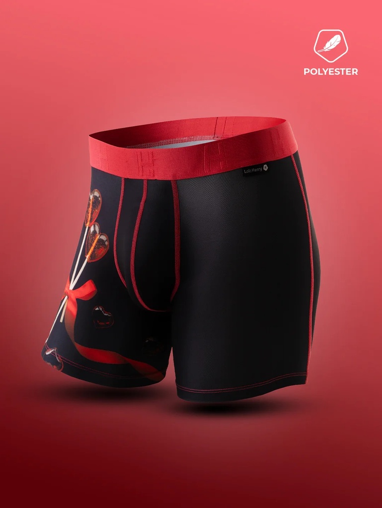 Boxer homme fantaisie microfibre avec maintien intérieur LOIC HENRY "Identity" KBI087X - Lollipop