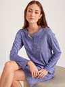 Chemise de nuit dame 100cm en 100% coton CALIDA "Night Lovers" 33429 - Twilight 326