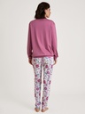 Pyjama dame longues manches 100% coton CALIDA "Spring Flower Dreams" 46453 - Red Violet 276