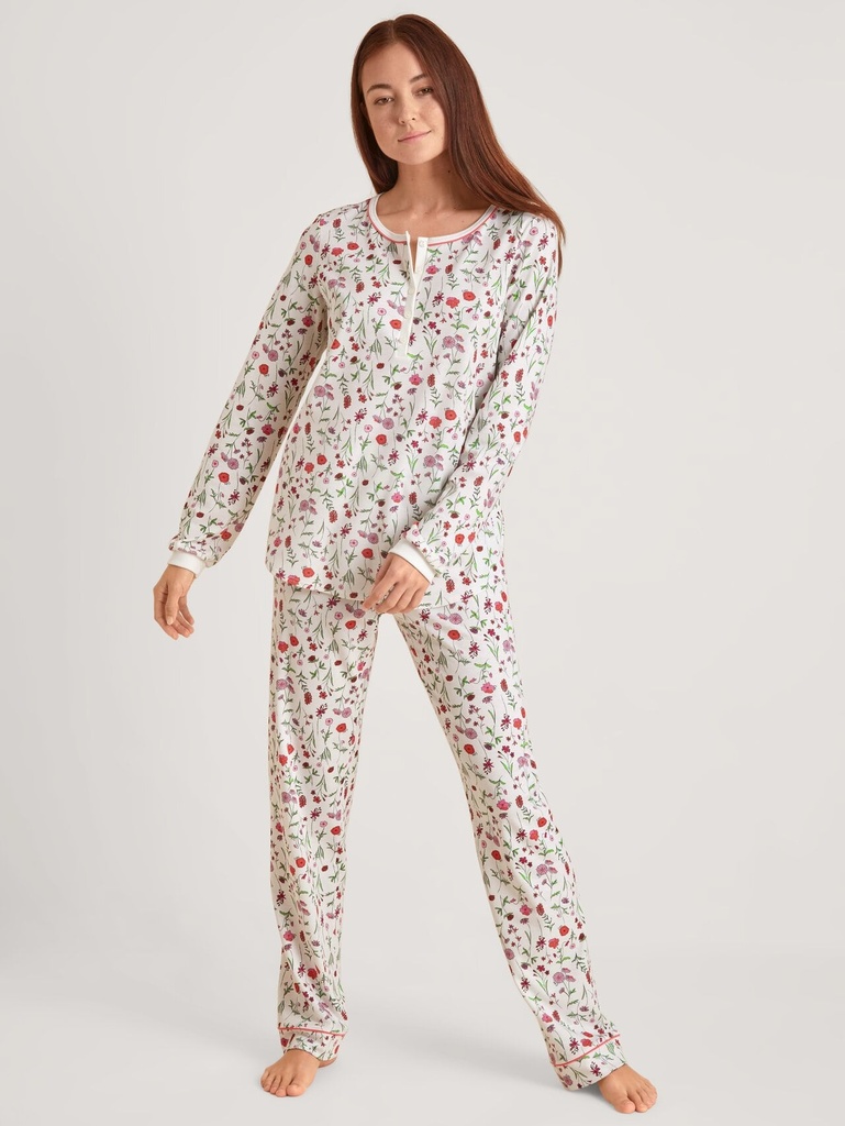 Pyjama long dame CALIDA "Sweet Dreams" 40336 - Porcelain 125