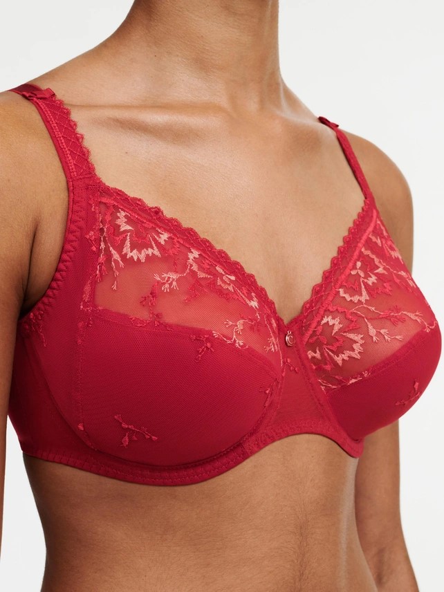 Soutien-gorge armaturé en 3 parties enveloppant CHANTELLE "Every Curve" C16B10 - Scarlet / Nectarine 0XN