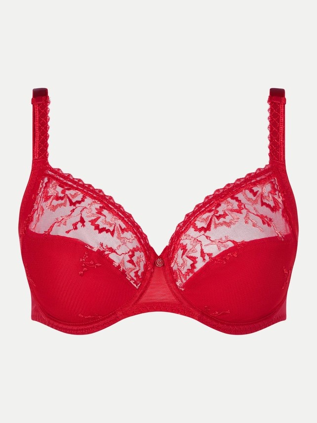 Soutien-gorge armaturé en 3 parties enveloppant CHANTELLE "Every Curve" C16B10 - Scarlet / Nectarine 0XN