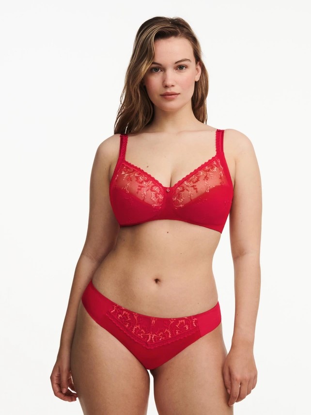 Soutien-gorge sans armatures en 3 parties enveloppant CHANTELLE "Every Curve" C16B20 - Scarlet / Nectarine 0XN