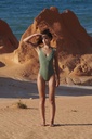 Maillot décolleté en V PAIN DE SUCRE "Pipper 61" - Amande