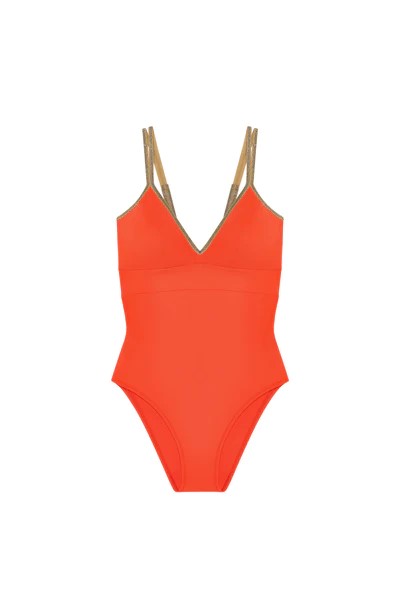 Maillot avec brassière en lurex PAIN DE SUCRE "Loas 61" - Orange