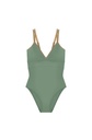 Maillot avec brassière en lurex PAIN DE SUCRE "Loas 61" - Amande