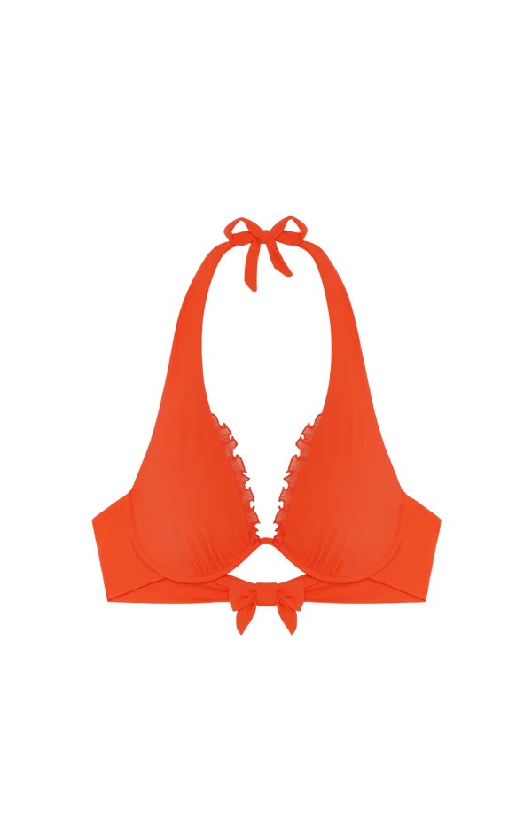 Haut de Bikini mono-armature à volants PAIN DE SUCRE "Sary 61" - Orange