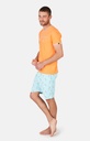 Pyjama short homme 100%coton bio ARTHUR "Plongeur" PAU - Orange Lagon DIVEE24