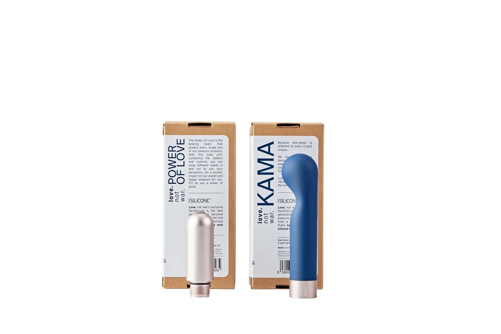 Vibromasseur du point G et du clitoris en NeoSilocone LOVE NOT WAR "Kama" S02B - Bleu