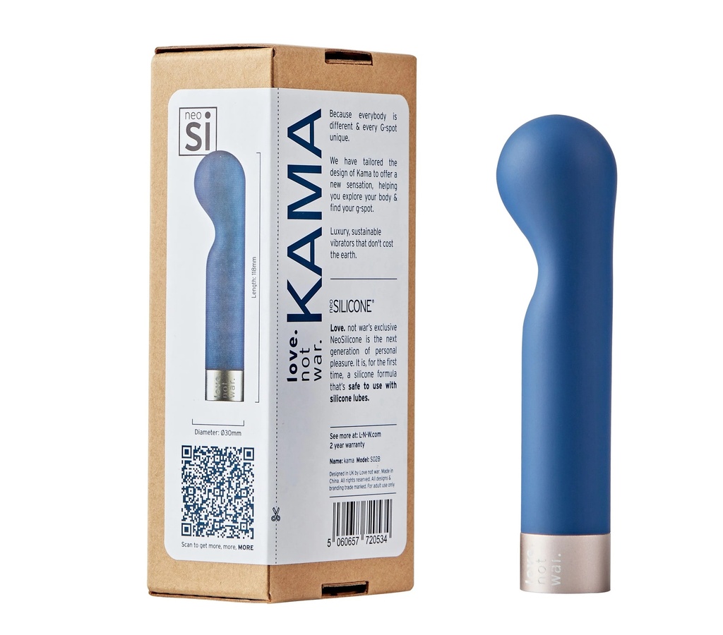 Vibromasseur du point G et du clitoris en NeoSilocone LOVE NOT WAR "Kama" S02B - Bleu