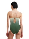 Maillot sans armature plongeant CHANTELLE "Swim One Size" C12VUA -  Green Tie and Dye 01B