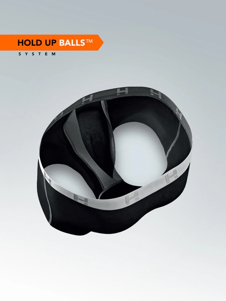 Boxer homme de sport longueur genou avec maintien intérieur LOIC HENRY "Sport" KBS100NA - Noir