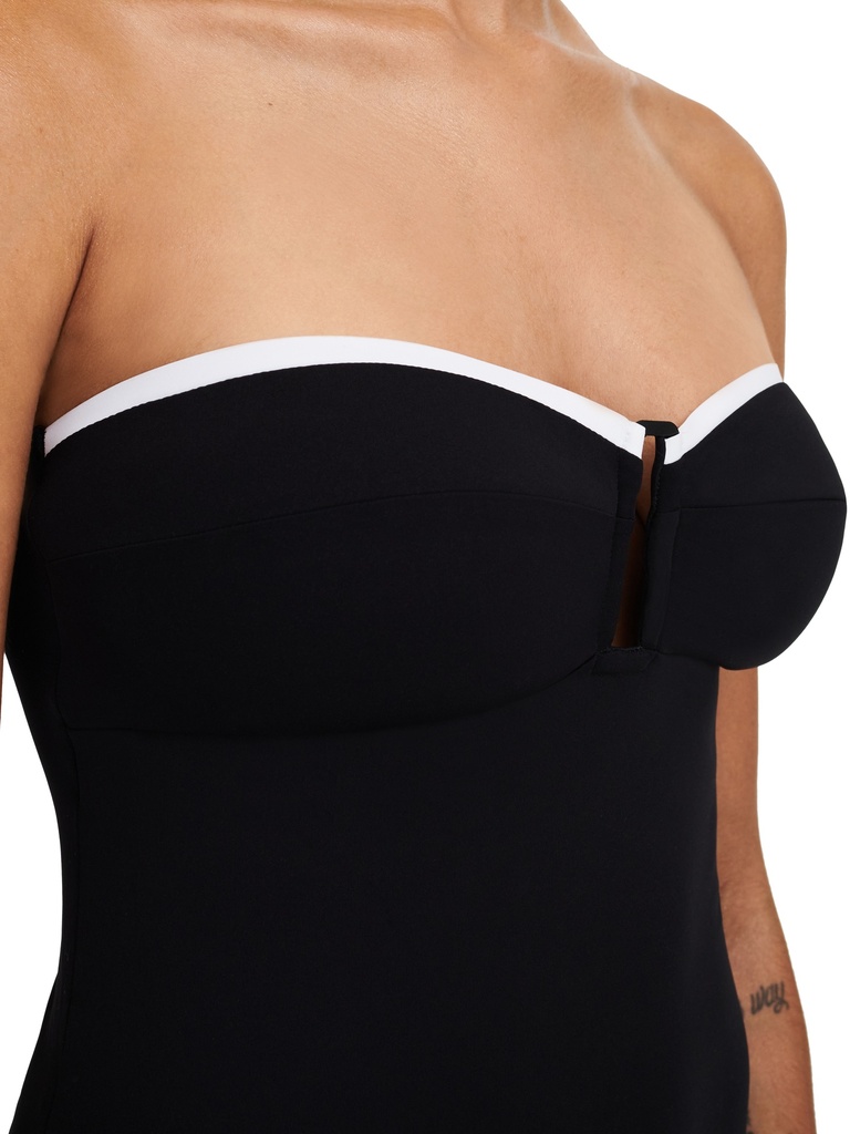 Maillot bandeau sans armature CHANTELLE "Authentic" C12IUK - Noir/Blanc 0DV