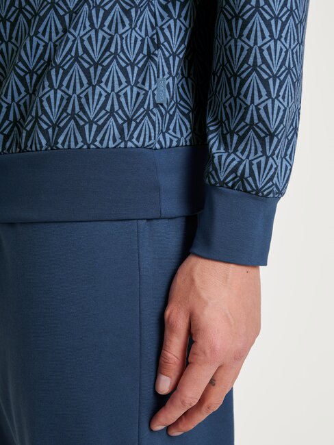 Pyjama long homme avec bord élastique 100% coton CALIDA "Relax Imprint" 47786 - Coronet Blue 469