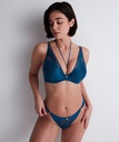 Soutien-gorge triangle push-up avec armatures et collier amovible AUBADE "Sumptuous Waves" 3CN81 - Imperial Blue IMBL